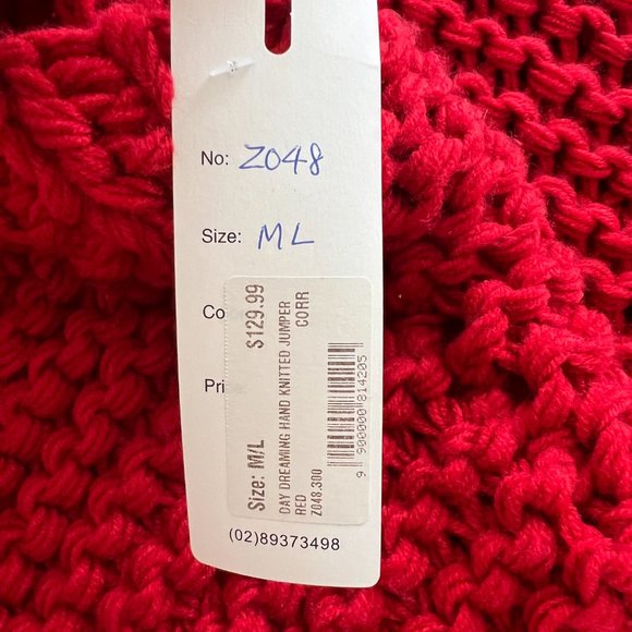 NWT Women's Dissh Day Dreaming Hand Knitted Bobble Detail Jumper AU M / AU L - Picture 7 of 9